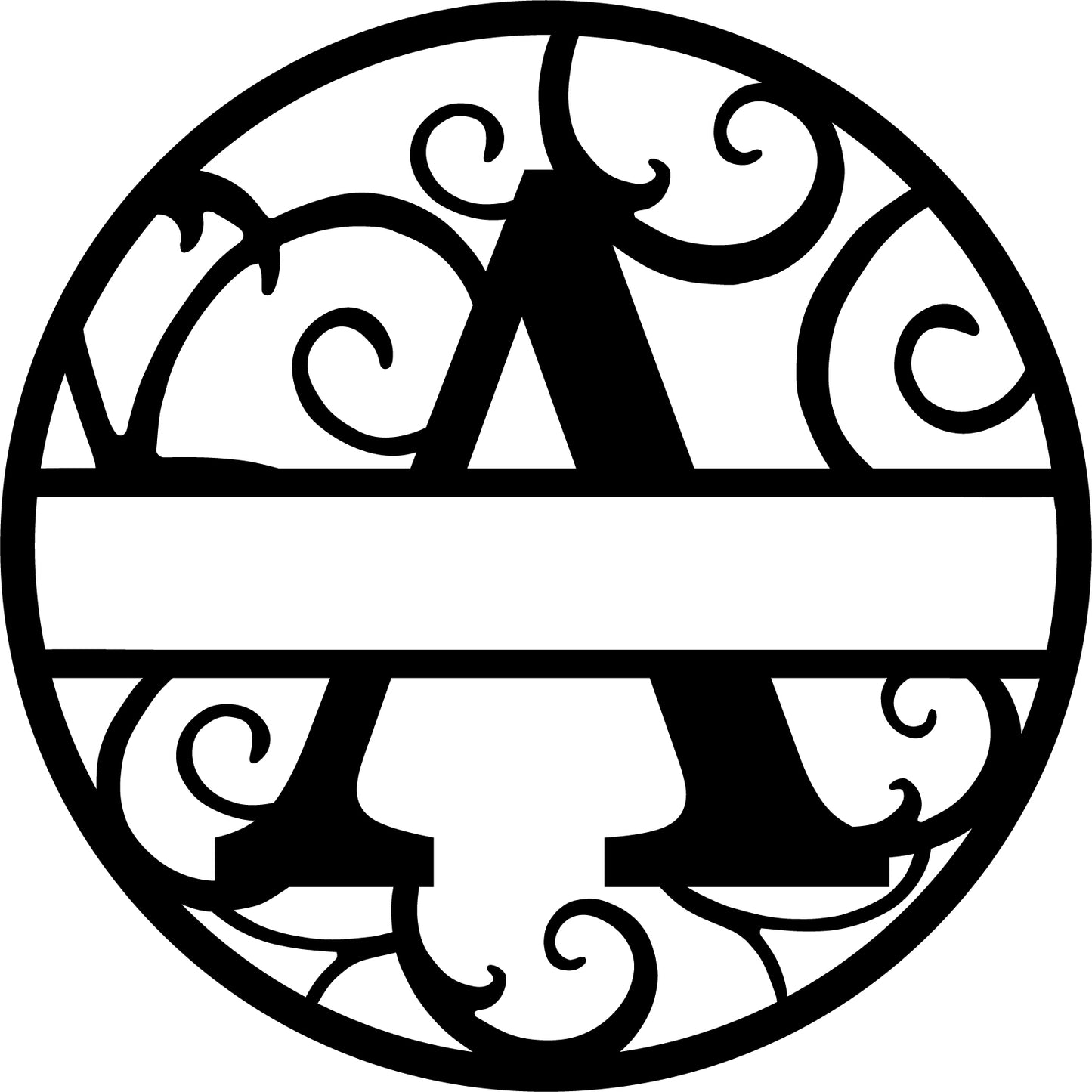 Round metal monogram letters