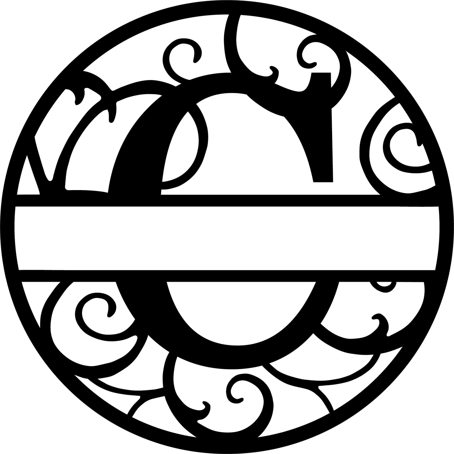 Round metal monogram letters