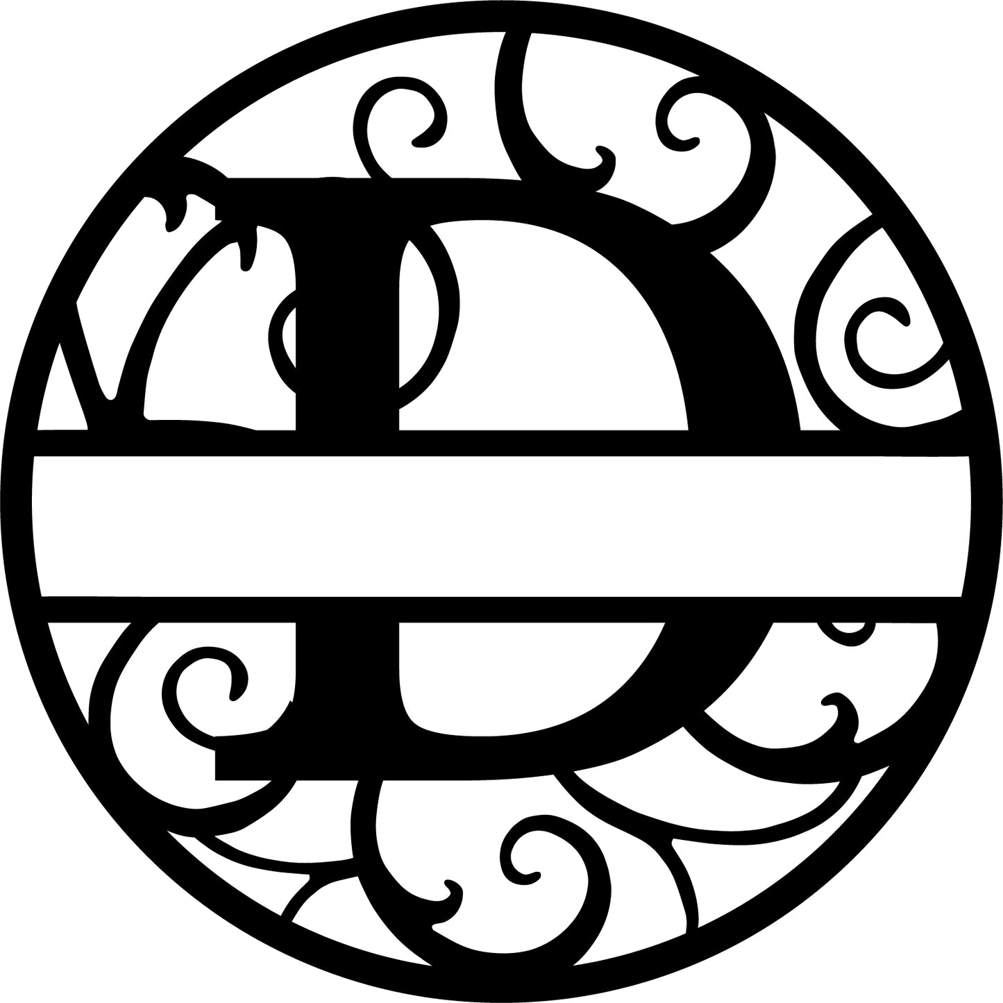 Round metal monogram letters