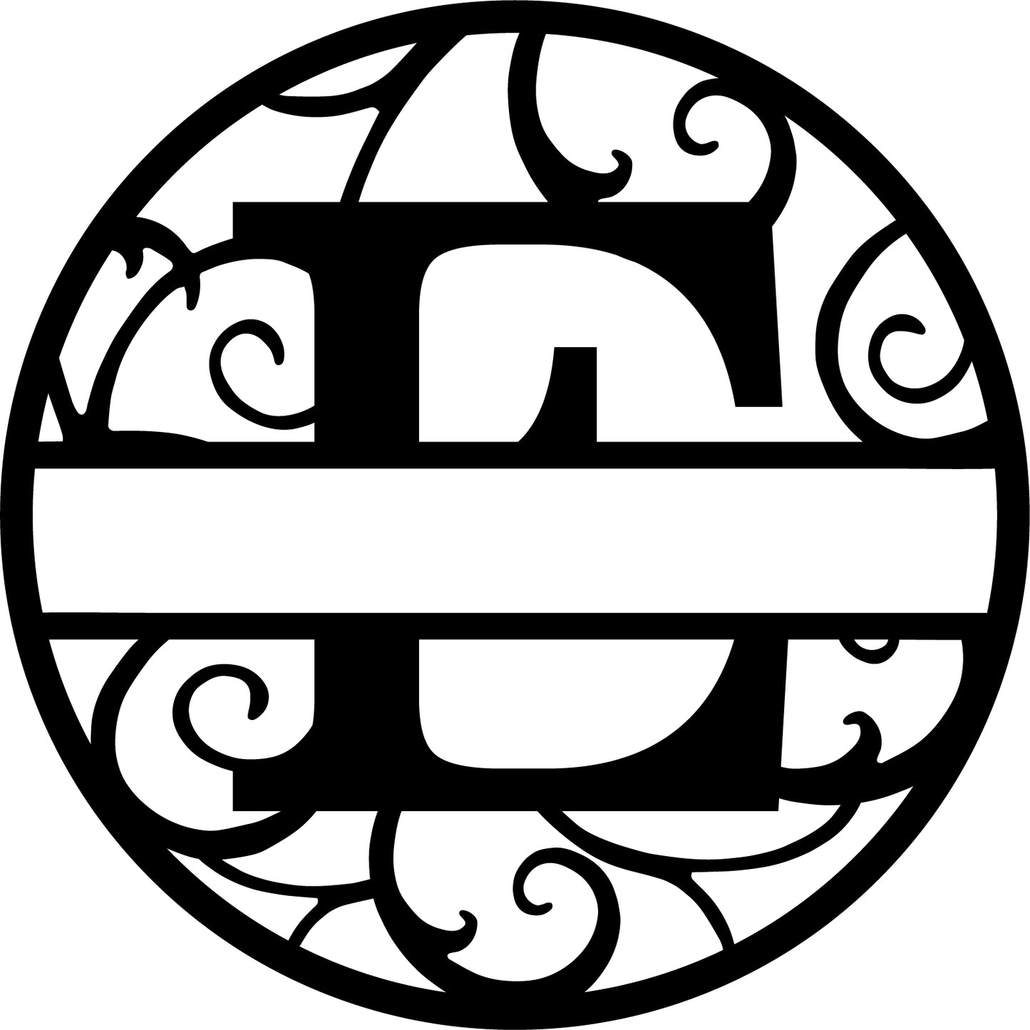 Round metal monogram letters