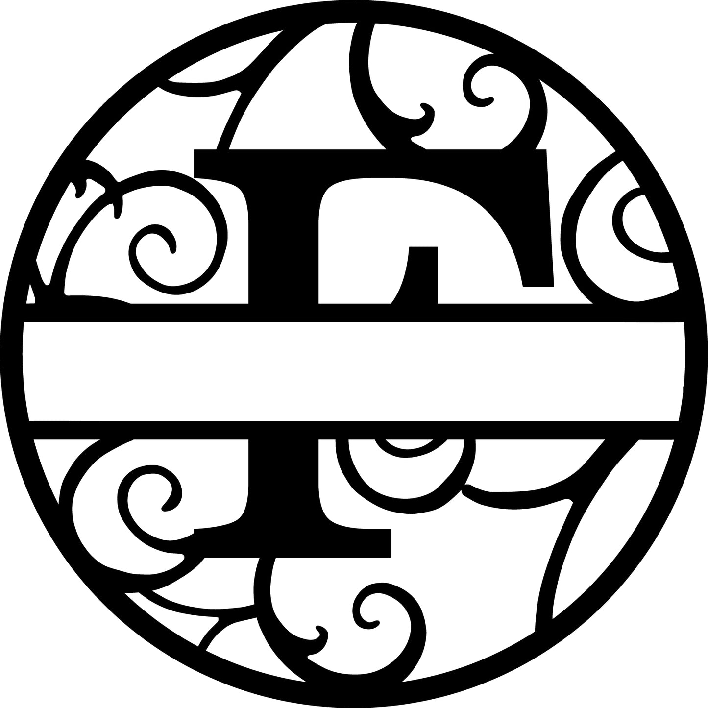 Round metal monogram letters