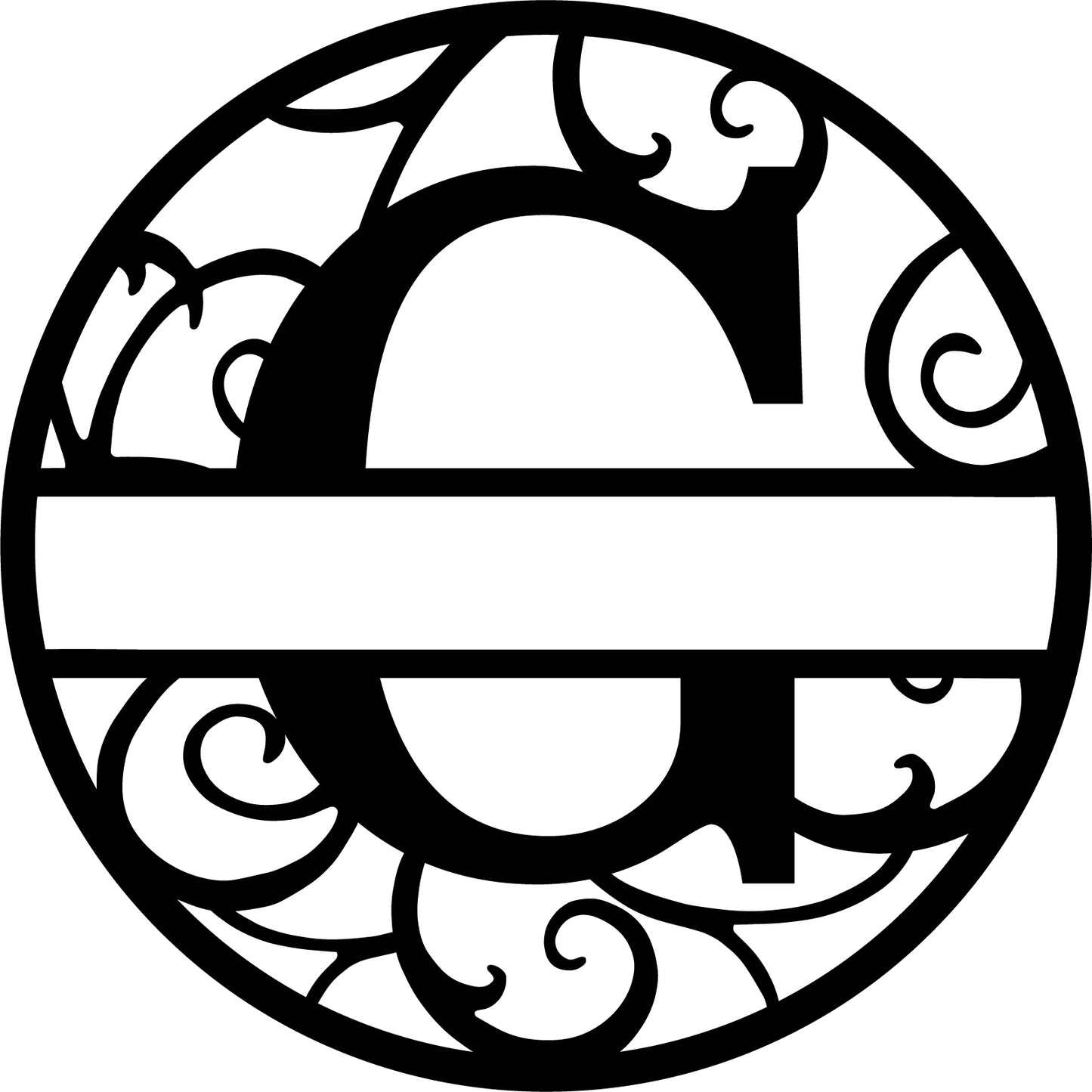 Round metal monogram letters
