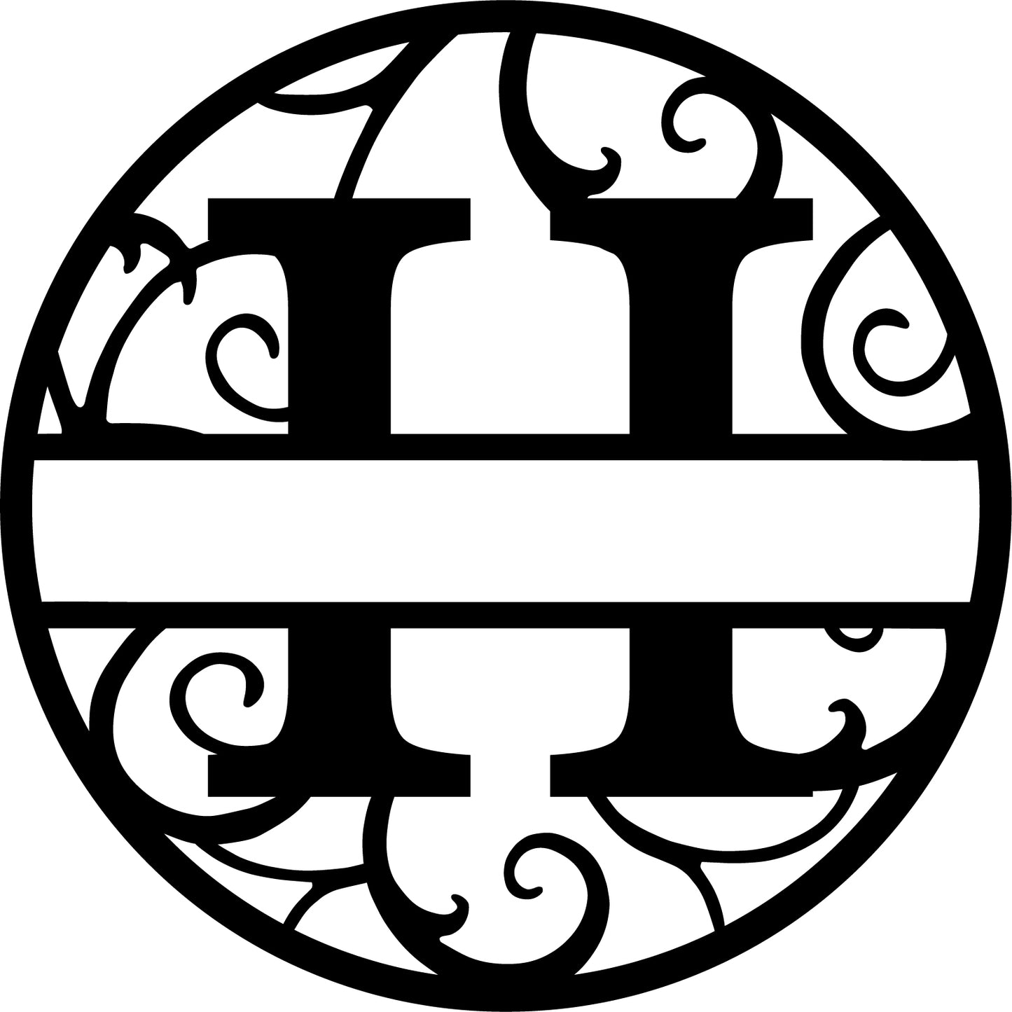 Round metal monogram letters