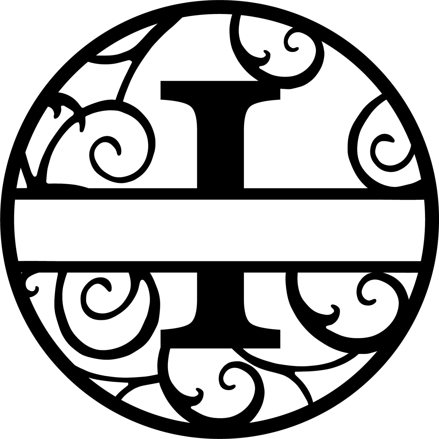 Round metal monogram letters