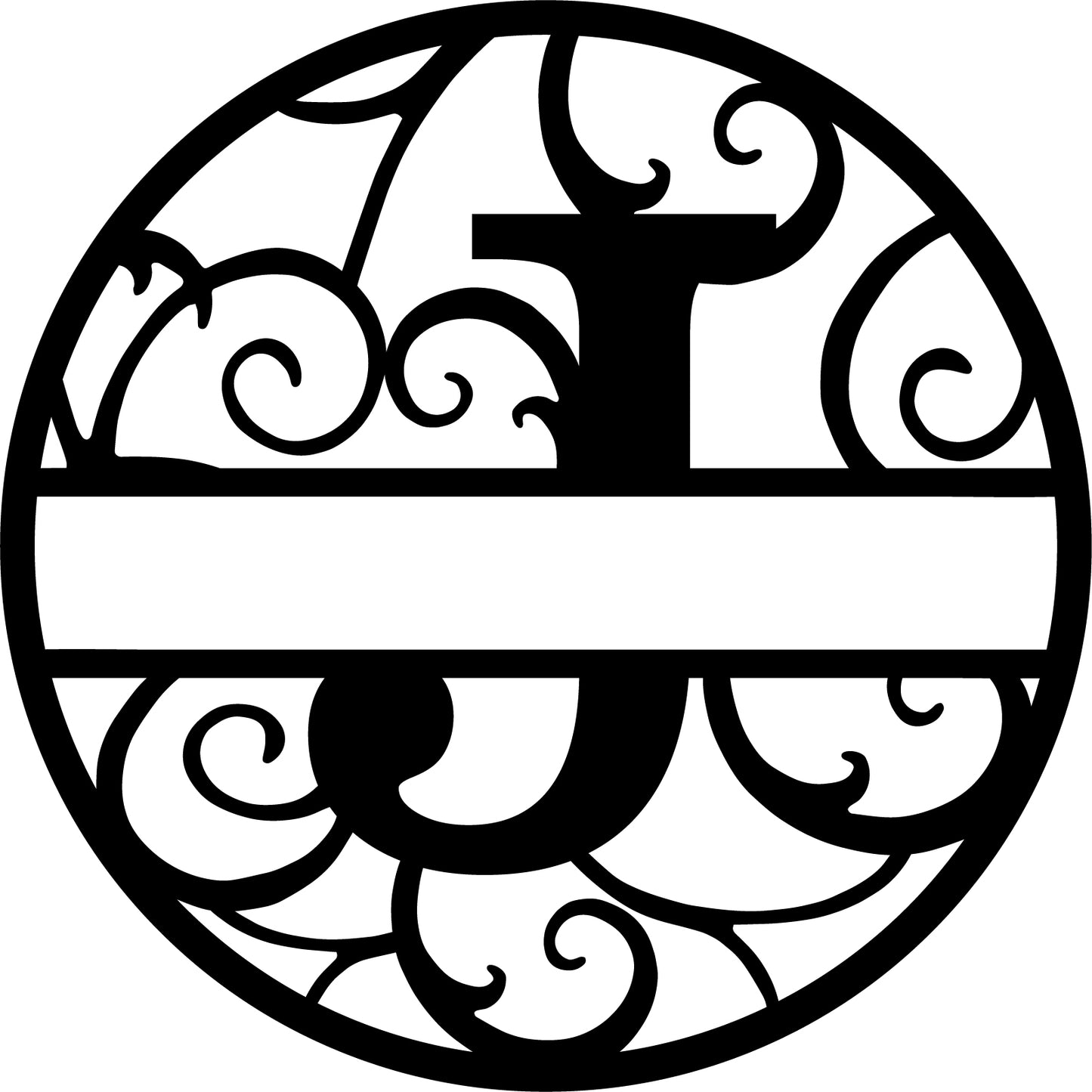 Round metal monogram letters