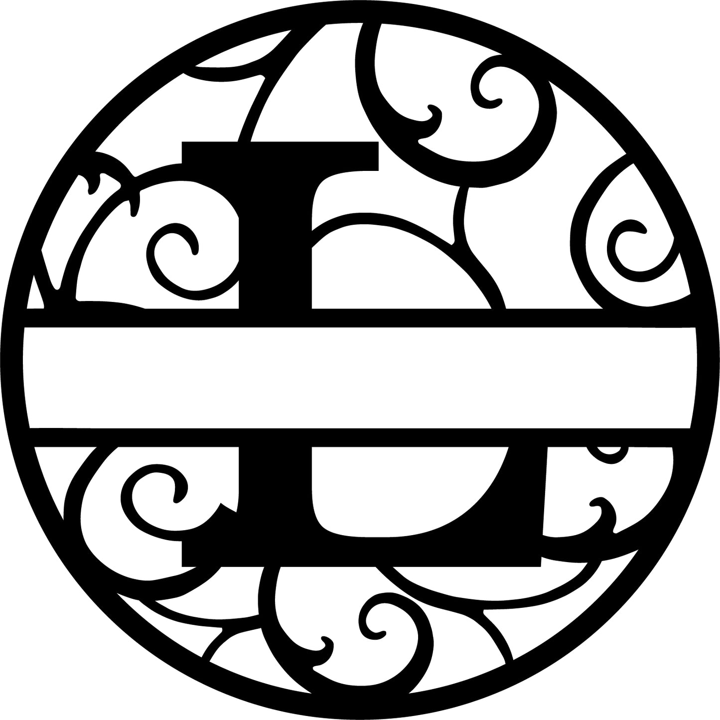 Round metal monogram letters