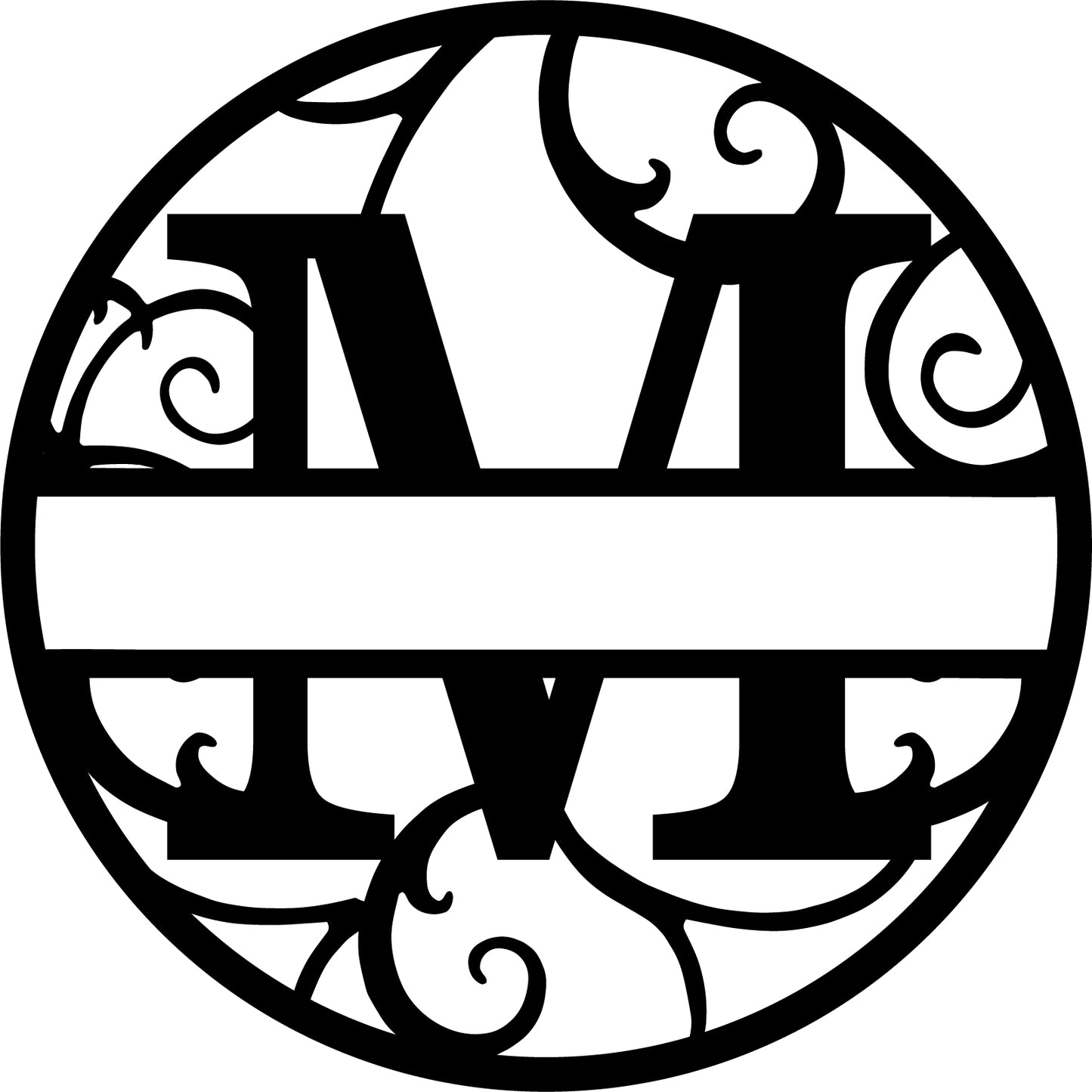 Round metal monogram letters