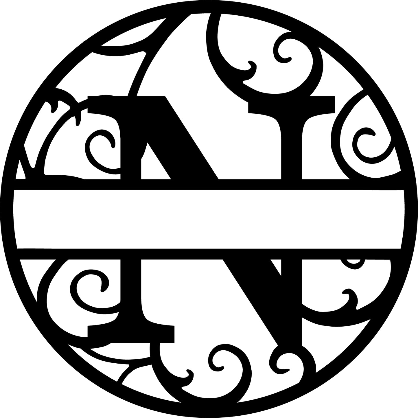 Round metal monogram letters