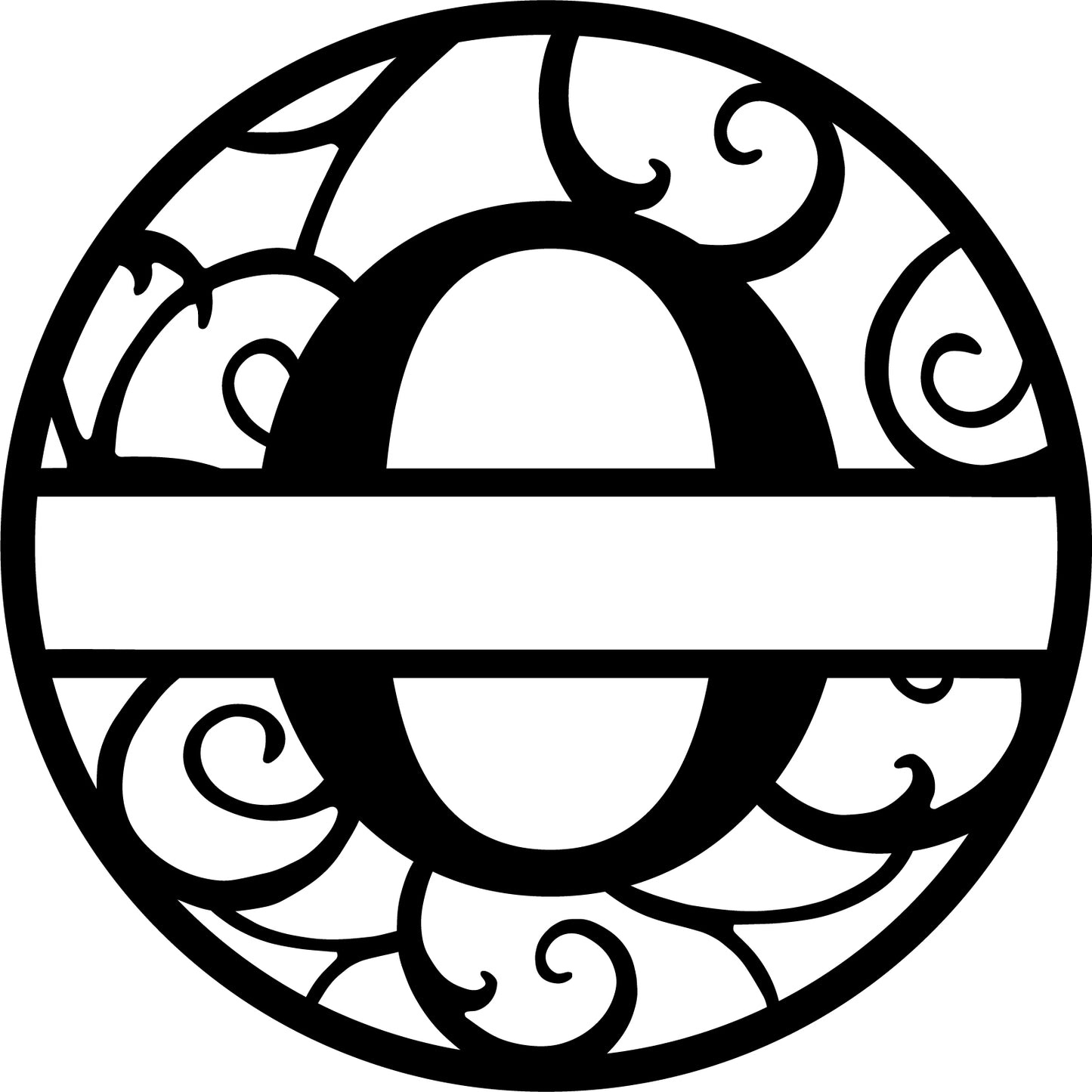 Round metal monogram letters