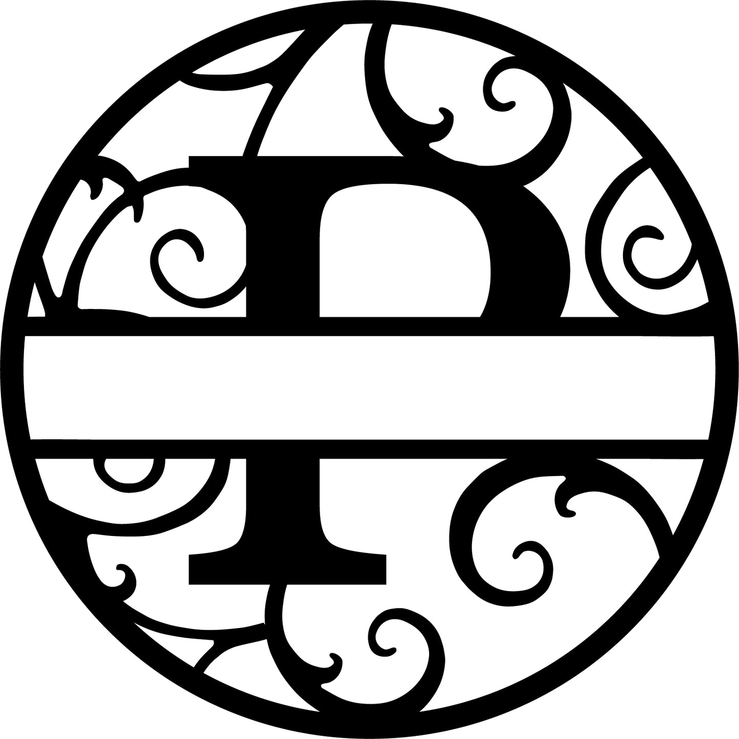Round metal monogram letters