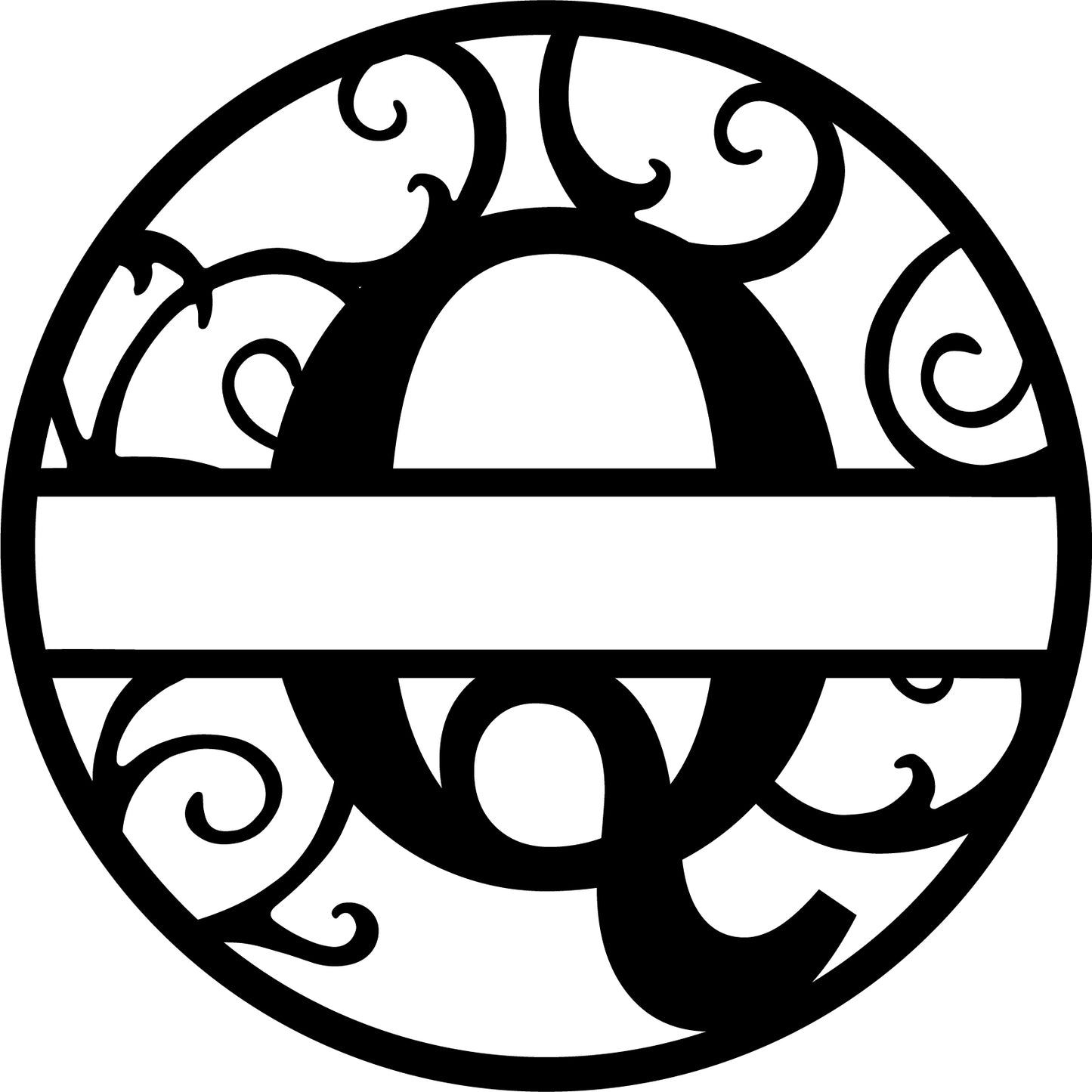 Round metal monogram letters