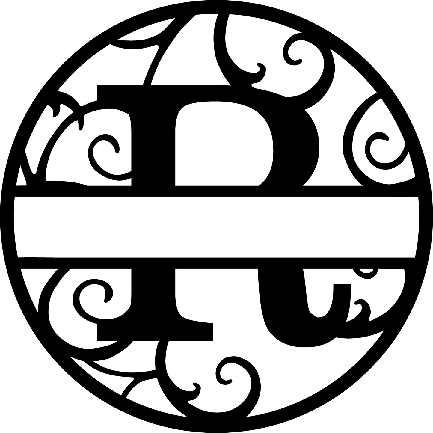 Round metal monogram letters