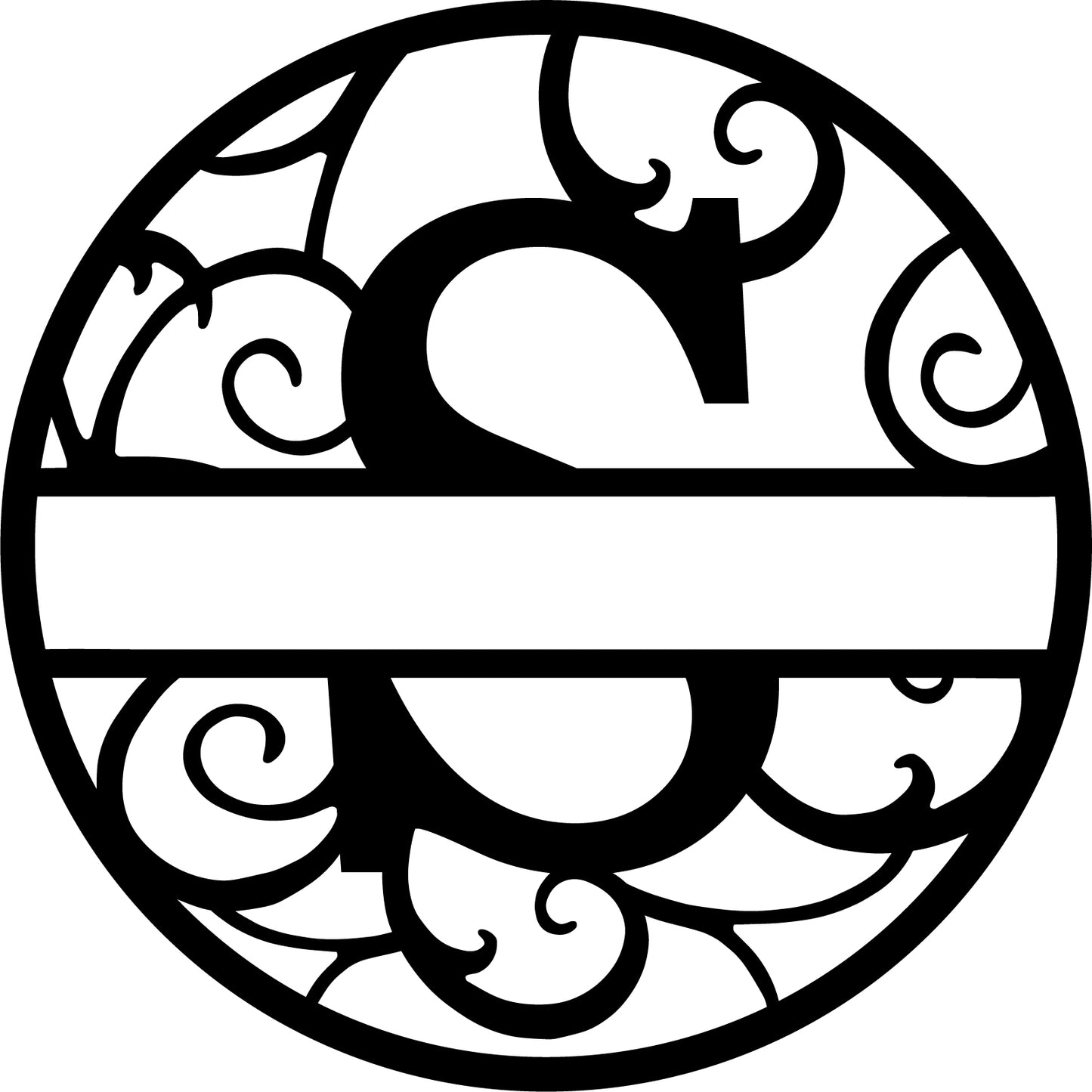 Round metal monogram letters