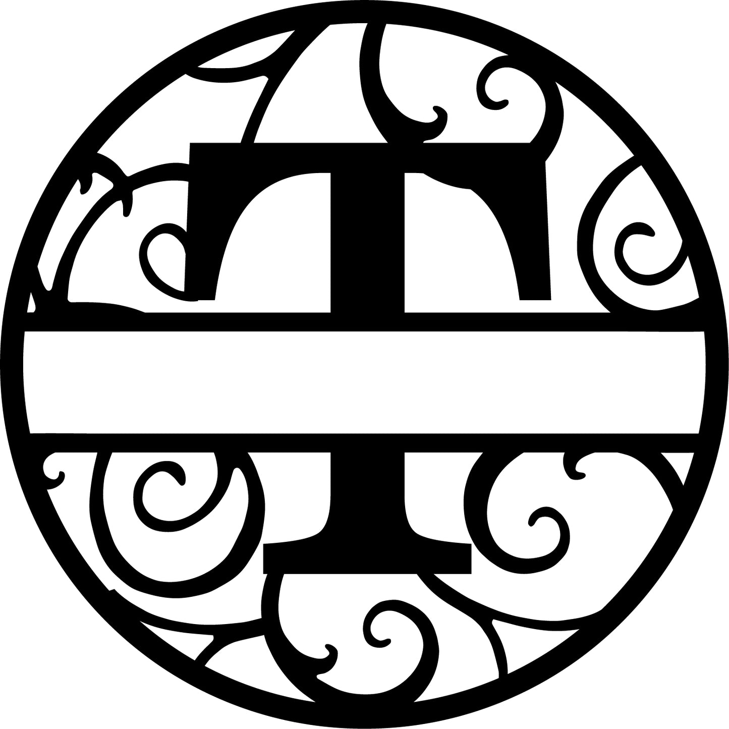 Round metal monogram letters
