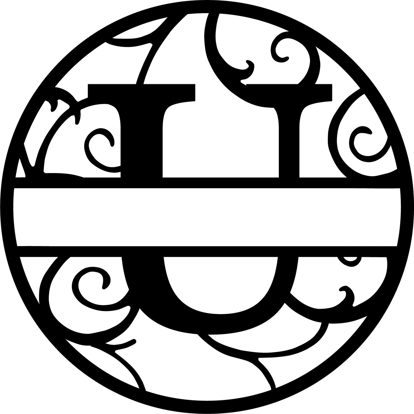 Round metal monogram letters