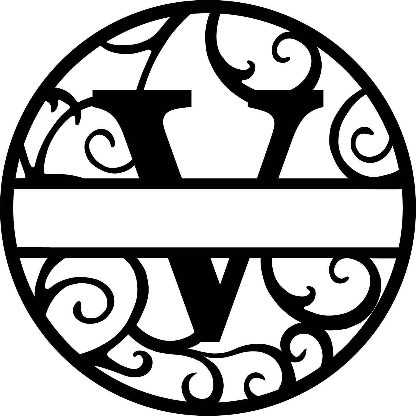 Round metal monogram letters