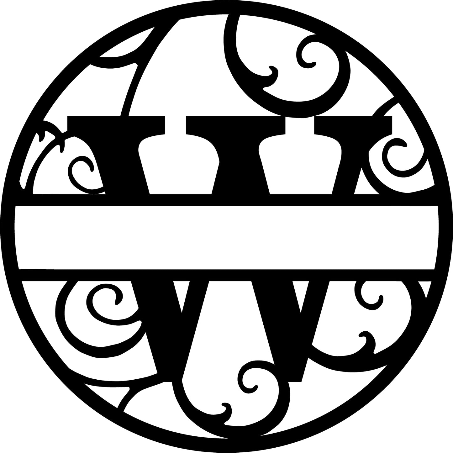 Round metal monogram letters