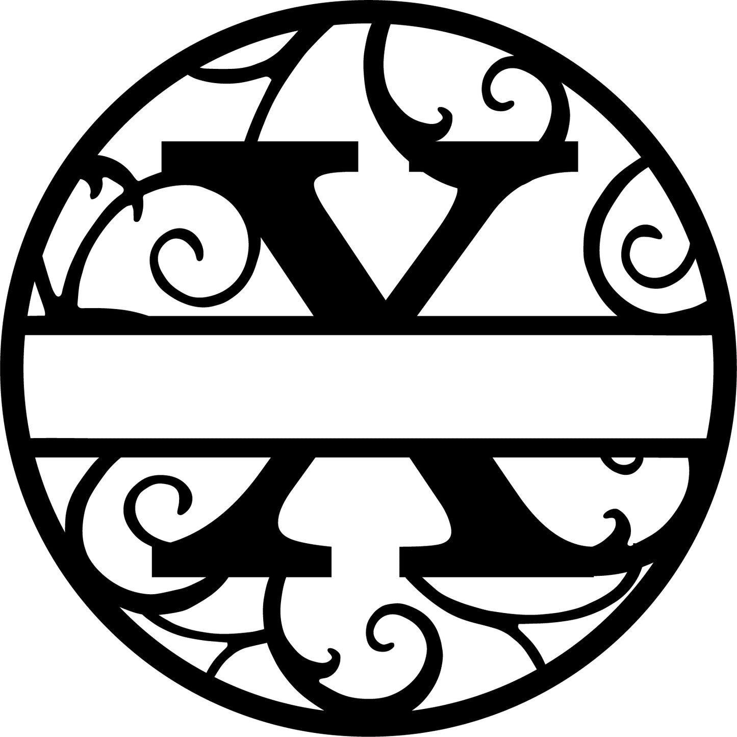 Round metal monogram letters