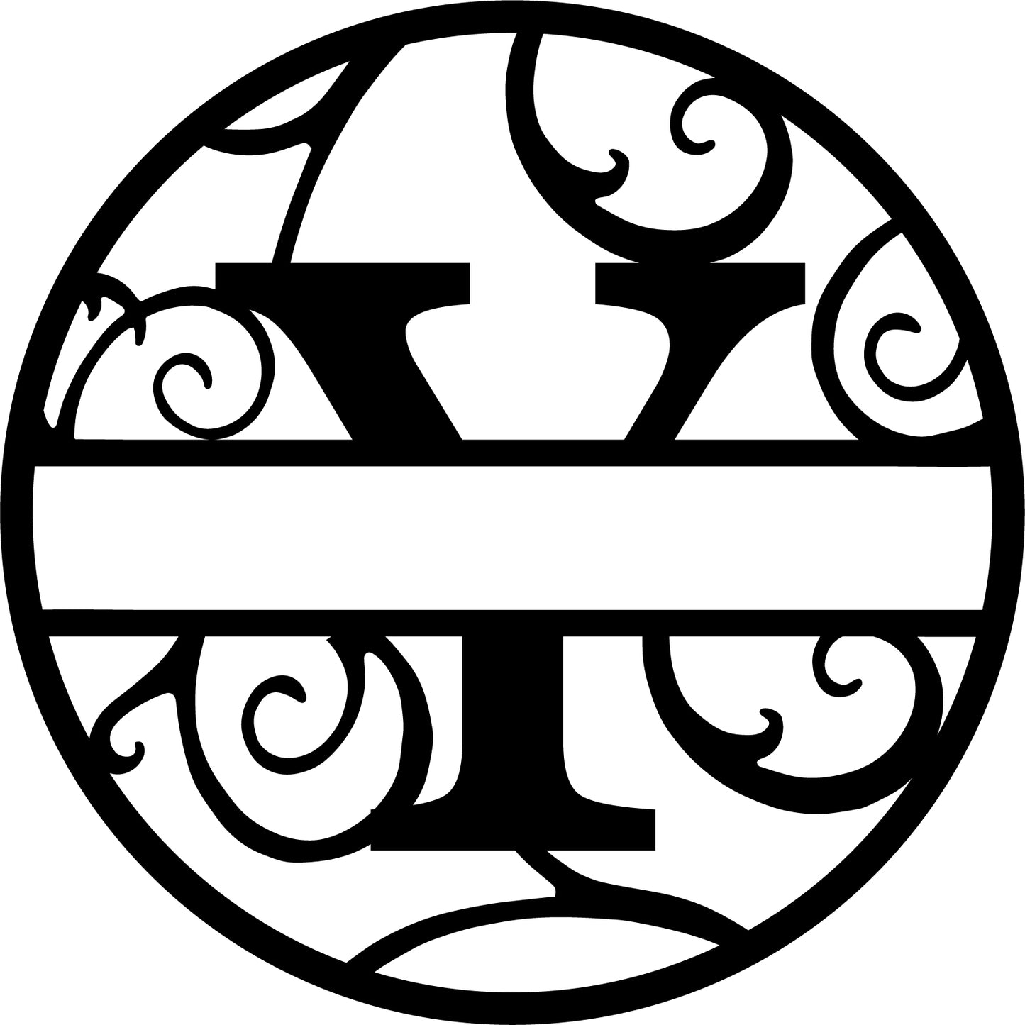 Round metal monogram letters