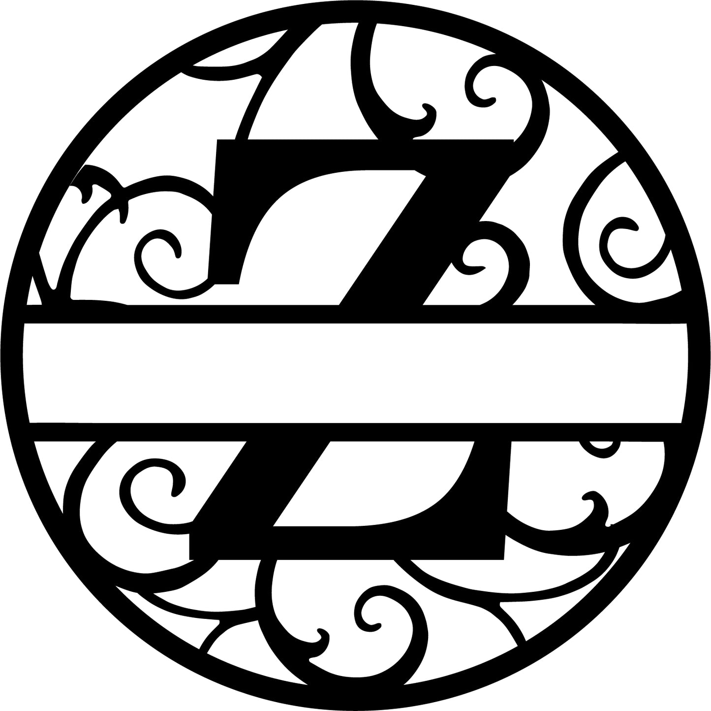 Round metal monogram letters