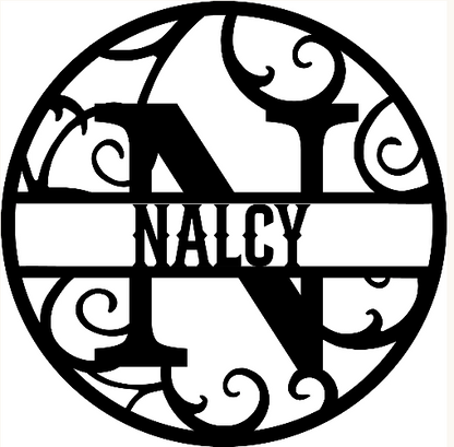 Round metal monogram letters
